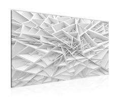 Bilder Abstrakt 3D Wandbild Vlies - Leinwand Bild XXL Format Wandbilder Wohnzimmer Wohnung Deko Kunstdrucke Weiß 1 Teilig - MADE IN GERMANY - Fertig zum Aufhängen 502712a