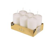 6 Stumpenkerzen Ø 60 mm 115 mm weiss Blockkerzen Brenndauer: ca. 24 Stunden