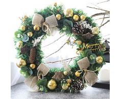 YC° Winter Weihnachtskranz, Naturgetreuer Handgemachter Rebenkranz, Für Thanksgiving Halloween Innen- Und Außen Hochzeitsdekoration, 4 Farben 40Cm,Gold