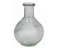 INNA-Glas Set 8 x Glasvase DONKA, feine Rautenmuster, Kugel - Rund, klar, 15cm, Ø 4,5cm - Ø 11cm - Blumenvase