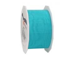 Präsent - SHEER Organzaband - türkis - 25-m-Rolle 40 mm
