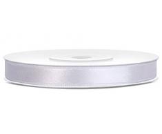 Partydeko 25m x 6mm Rolle Satinband Geschenkband Schleifenband Dekoband Satin Band Antennenband (Weiß (008))