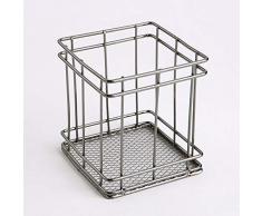 Metall Hohlfeder Hoder Drahtgeflecht Quadrat Bleistift Topf Tasse, Multifunktions Make-Up Pinsel Aufbewahrungsbox Vase Blumentopf, Desktop Schreibwaren Ordentlich Organizer