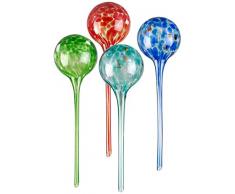 Royal Gardineer Bewässerungskugel: 4er-Set Gießfrei-Bewässerungs-Kugeln aus Glas, bunt, Ø 8,5 cm (Wasserkugel)