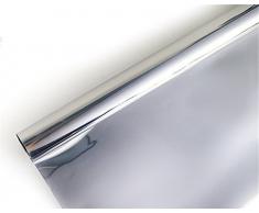Ommda Fensterfolie Statisch Haftend Sonnenschutz Fensterfolie Blickdicht von Aussen 85% UV-Schutz Silber 80x200cm