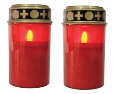 Fachhandel Plus LED-Grablichter 2er Set mit Flackereffekt wie bei einer echten Kerze