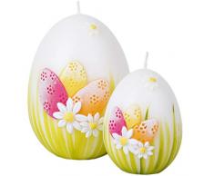 holzalbum Osterkerzen 2er Set Kerze Wachs Ostermotiv Wachsmotiv Handarbeit Ostereier Eier zu Ostern