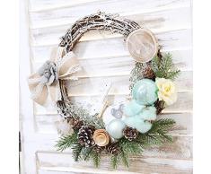 Aesyorg 25 cm pflanzliche Rattan-Christbaumgirlande Tragbare Pflanze Rattan Intensive Urlaubsparty liefert