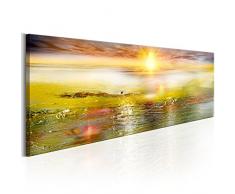murando Bilder 150x50 cm - Leinwandbilder - Fertig Aufgespannt - Vlies Leinwand - 1 Teilig - Wandbilder XXL - Kunstdrucke - Wandbild - Landschaft wie gemalt Abstrakt Meer Sonne c-A-0111-b-b