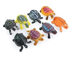 Tierfiguren Spielzeug Set - Kunststoff Mini Pädagogische Schildkröte für Jungen Mädchen Kinder Kleinkinder 8er Set