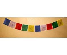 BUDDHAFIGUREN/Billy Held Tibetische Gebetsfahnen, Tibetstofffahnen, 10 Fahnen a 16X15 cm, 1,6 m