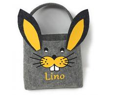 Ostertasche mit namen Osterkörbchen osternest Gelb