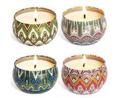 4 St¨¹ck Duftkerze Geschenke f¨¹r Frauen, Rose, Lavendel, Duftkerzen Set mit Angenehmer Duft Sch?n Kerzen f¨¹r Aromatherapie Weihnachten und Hochzeiten