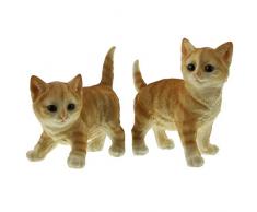 SIDCO Katze Deko 2 Stück Figur Garten Kätzchen Skulptur Gartenfigur lebensecht