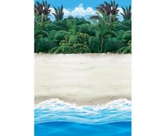 Amakando Tapete Rollbild Beachparty - Strand - Deko Bild Strandparty Wanddeko Dekorolle Hawaii Maritime Raumdekoration Karibik Wandbilder Wanddekoration