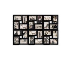 DRULINE Bilderrahmen für 24 Fotos, Fotorahmen, Fotocollage Fotovorhang XXL Bildervorhang RPF20BK Milchig-Photoshop-Optik New Lifestyle Kunststoffrahmen Bildergalerie/Bilderwand | 86 x 57 cm | Schwarz