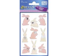 Avery Zweckform 39158 Oster Sticker, Osterhasen (geprägte Folie), 9 Aufkleber