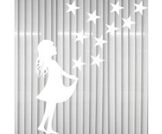 Sterntaler weiß + 10 Sterne Sternchen Sternfänger Christkind Aufkleber Tattoo Winter Fenster Deko Folie Weihnachten