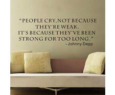 Wandaufkleber Dekorative Aufkleber Wand Dekoration Wandbilder Wand Aufkleber Menschen Cry Nicht Weil Sie Sind Schwach Kreative Zitate Inspirational Wand Aufkleber Wohnzimmer Dekoration Tapet