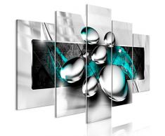 decomonkey Bilder Abstrakt 200x100 cm 5 Teilig Leinwandbilder Bild auf Leinwand Wandbild Kunstdruck Wanddeko Wand Wohnzimmer Wanddekoration Deko 3D Kugeln türkis