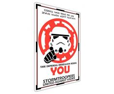 Star Wars Pop-Art-Wandbild, auf Leinwand, mit Zitat „The Imperial Rebellion Needs You“, einem Kriegsposter von Lord Kitchener nachempfunden, canvas holz, 09- A0 - 40 X 30 (101CM X 76CM)