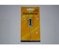 Zahlenkerze auf Picker Zahl 1 Farbe blau