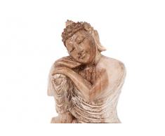 Windalf Relax Happy Buddha Siddhartha h: 22 cm Glücksfigur Fernöstliche Dekofigur Feng Shui Vintage Harmonie Meditation Handarbeit aus Holz