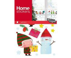 Weihnachten - Kinder, Geschenke Und Schneemann Aufkleber Poster-Sticker Für Fenster (36 x 24cm)