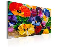 murando - Bilder Blumen 120x80 cm Vlies Leinwandbild 1 TLG Kunstdruck modern Wandbilder XXL Wanddekoration Design Wand Bild - wie gemalt rot gelb blau violett grün Natur b-B-0226-b-a