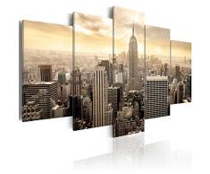 murando - Bilder 100x50 cm - Leinwandbilder - Fertig Aufgespannt - Vlies Leinwand - 5 Teilig - Wandbilder XXL - Kunstdrucke - Wandbild - City Stadt New York Sepia d-B-0006-b-m