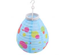 Uonlytech Chinesische Japanische Papierlaternen Ovale LED-Kugellaternen Lampen Hängen Anhänger Dekorationen ohne Batterie für Home Festival Partys Hochzeiten (Blau)