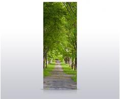 wandmotiv24 Türtapete Sommerallee 80 x 200cm (B x H) - Dekorfolie selbstklebend Tapete, Tür-Aufkleber, Türbild, Wandbild M0357