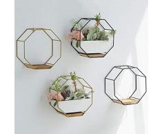 GETSO Nordic Moderne Eisen Keramik-Wand-Blumen-Topf Kurz Wohnzimmer Sukkulente Pflanzer Wand-Vase Home Decoration Bonsai: Schwarz