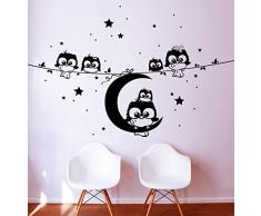 ilka parey wandtattoo welt® Wandtattoo Eulen Eulchen Eule Eulen auf Ast Eulenwandtattoo mit Sternen M1184 (lila)