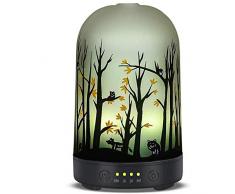 100 ml Glas-wesentliches Öl Aromatherapie Maschinen Duft Ultraschall Luftbefeuchter mit kühlem Nebel mit 7Color LED-Leuchten Aroma Diffuser,Hause