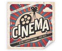 Postereck 0478 - Poster & Leinwand - Quadrat, Vintage Plakat Cinema Retro Kino Größe Leinwand - 50.0cm x 50.0cm