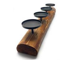 Kerzenleuchter rustikal Alpenhütte Shabby Landhaus Design Tempe 4er L51cm Material: Eukalyptus /lat.