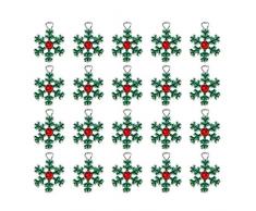 Supvox 20pcs Weihnachtsanhänger Metall Schneeflocke Halskette Anhänger DIY Schmucksachen die Versorgung für Bevorzugungen Weihnachten Urlaub Partei