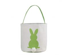 Coversolate Osternest Osterkorb Filz Hase Osternester Osterhase Osterdeko Korb (Grün)