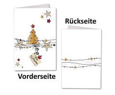 10x Weihnachtskarten DIN A6 - Weiße Weihnachten|mit Brief-Umschlägen DIN C6| Farbe: Weiß | Weihnachtliches Motiv + Frohe Weihnachten für Ihre Weihnachtsgrüße |Marke: Gustav NEUSER®