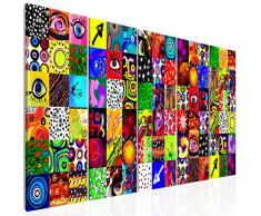 decomonkey Bilder Abstrakt 225x90 cm 5 Teilig Leinwandbilder Bild auf Leinwand Vlies Wandbild Kunstdruck Wanddeko Wand Wohnzimmer Wanddekoration Deko modern bunt Abstrakt Kunst