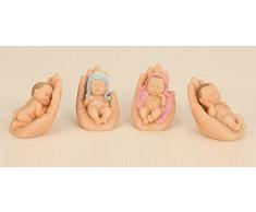 16 Stück Babyfiguren in Hand bunte süsse kleine Babys Engel Figur je ca. 5,5cm x 7cm Taufe Geburt Deko