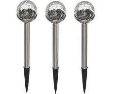 Solar LED Gartenstecker Gartenleuchte Leuchte Solarleuchte Glaskugel Lampe Glaskugellampe Leuchten Gartenleuchten Lampen (3 Stück Stecker mit Kugel 6cm)