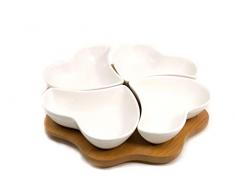 Schillerbach Bambus Dipschalen Set 5-tlg. Schalen aus Porzellan Servierschale Snackschale