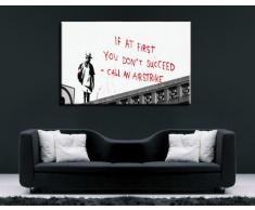 Banksy Kunst auf Leinwand Bild 100x70cm k. Poster ! Bild fertig auf Keilrahmen ! Pop Art Gemälde Kunstdrucke, Wandbilder, Bilder zur Dekoration - Deko / Top 100 Banksy Bilder - Graffiti / Street Art Kunstdrucke
