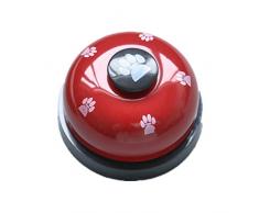 Markcur Restaurant Service Glocke Hunde Glocken Spielzeug Rezeptionsklingel Tischklingel für Hunde Küche Restaurant Hotel Bar Rot