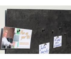 Vinyl-Magnet-Pinnwand mit Stein- / Schiefer-Optik, Memoboard, Magnettafel, magnetisch; inkl. 10 Haft-Magnete