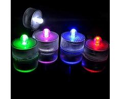 Ashui 5X LED Teelicht mit Farbwechsel - wasserdichte LED Lampe für Badewanne, Pool und Teich - LED Stimmungslicht für Party und Hochzeit (05 Stück - Schwimmkerze)
