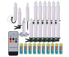 30x LED Kerzen Weihnachtskerzen RGB&Warmweiß mit Batterien Fernbedienung Timer IP64 inkl. Klammer Saugnapf Steckdrne für Auß-Innen Weihnachten Weihnachtsbaum Hochzeit Partys Deko Weihnachtsbaumkerzen