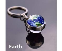 AGMKV Schlüsselbund Pluto Uranus Neptun Planet Schlüsselanhänger Sonnensystem Erde Mond Glaskugel Schlüsselanhänger Nebula Galaxy Star Schlüsselanhänger Schlüsselanhänger Geschenk